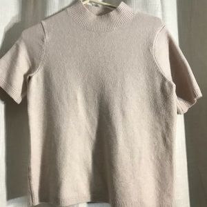 Short sleeved mock neck sweater
